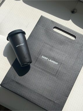 Saint Laurent Black Travel Tumbler with White Logo (Authentic! Can show receipt)